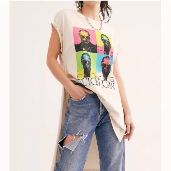 Free People Tops - Free People x Daydreamer Elton John High Low Tee